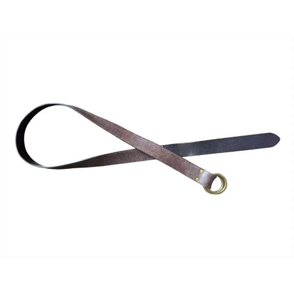 Polo Ralph Lauren Leather Belt M Double O Ring Brass Buckle Equestrian Classic
